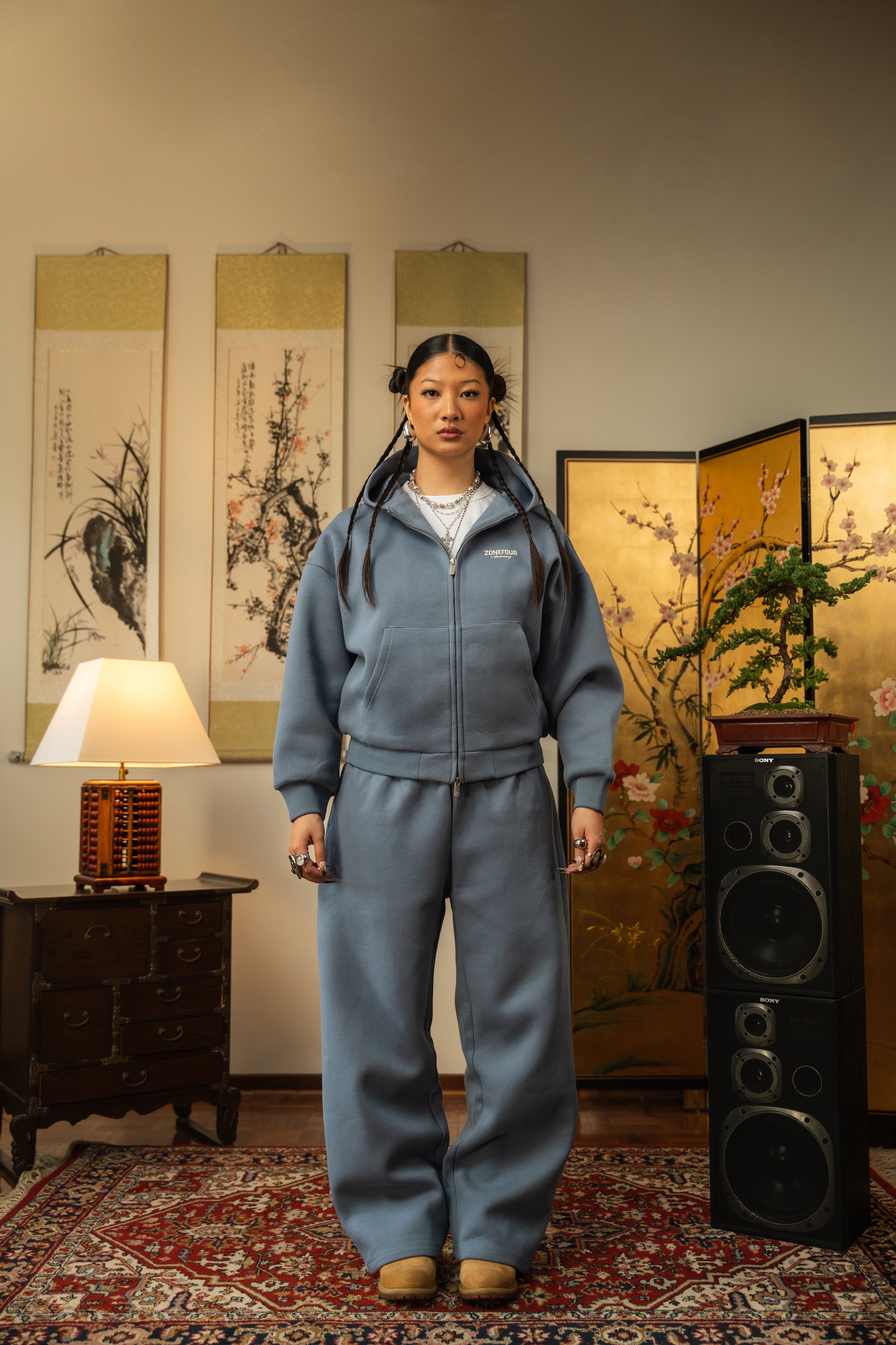 Anniversary Wide Leg Sweats - Calm Blue