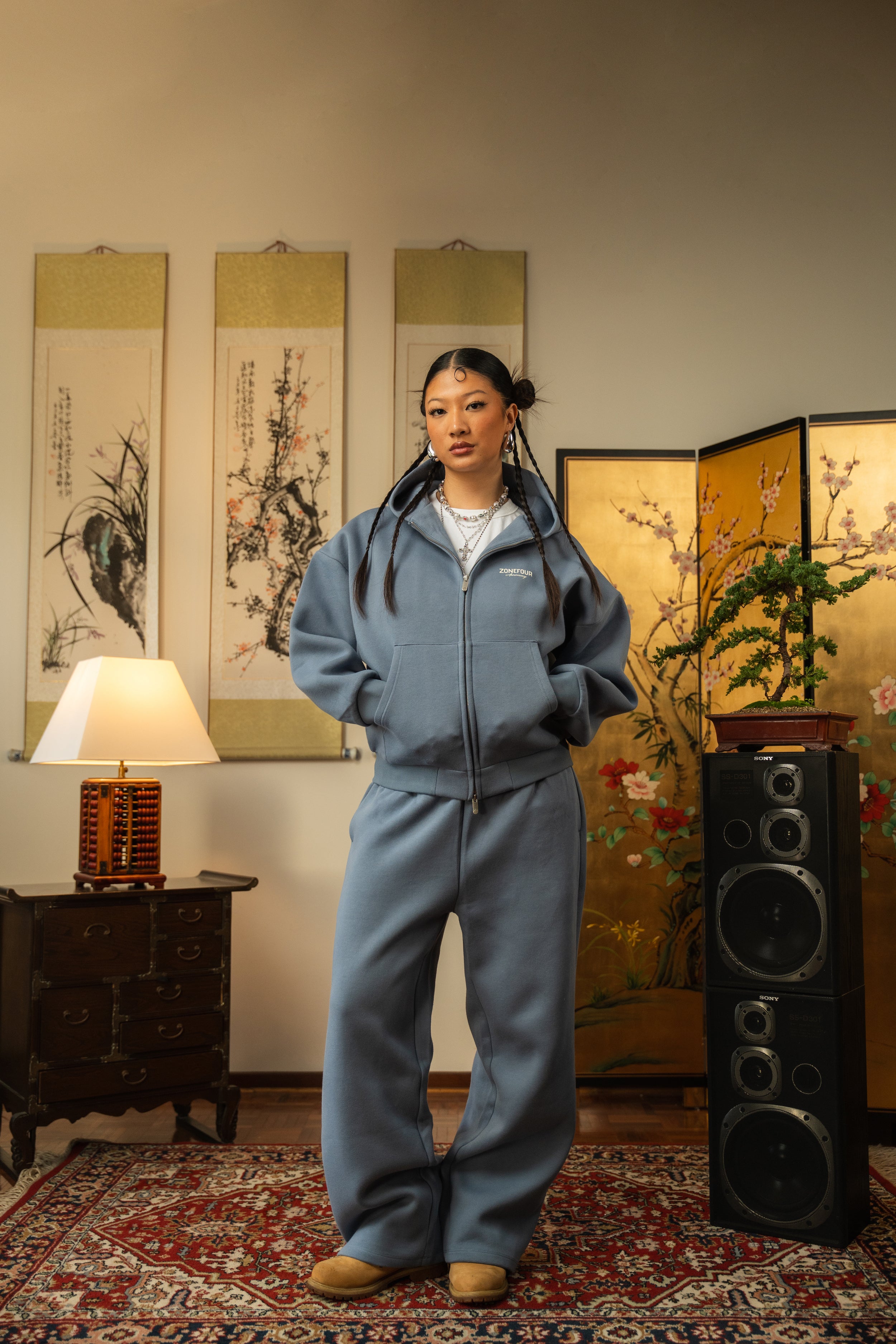 Anniversary Zip Hoodie - Calm Blue