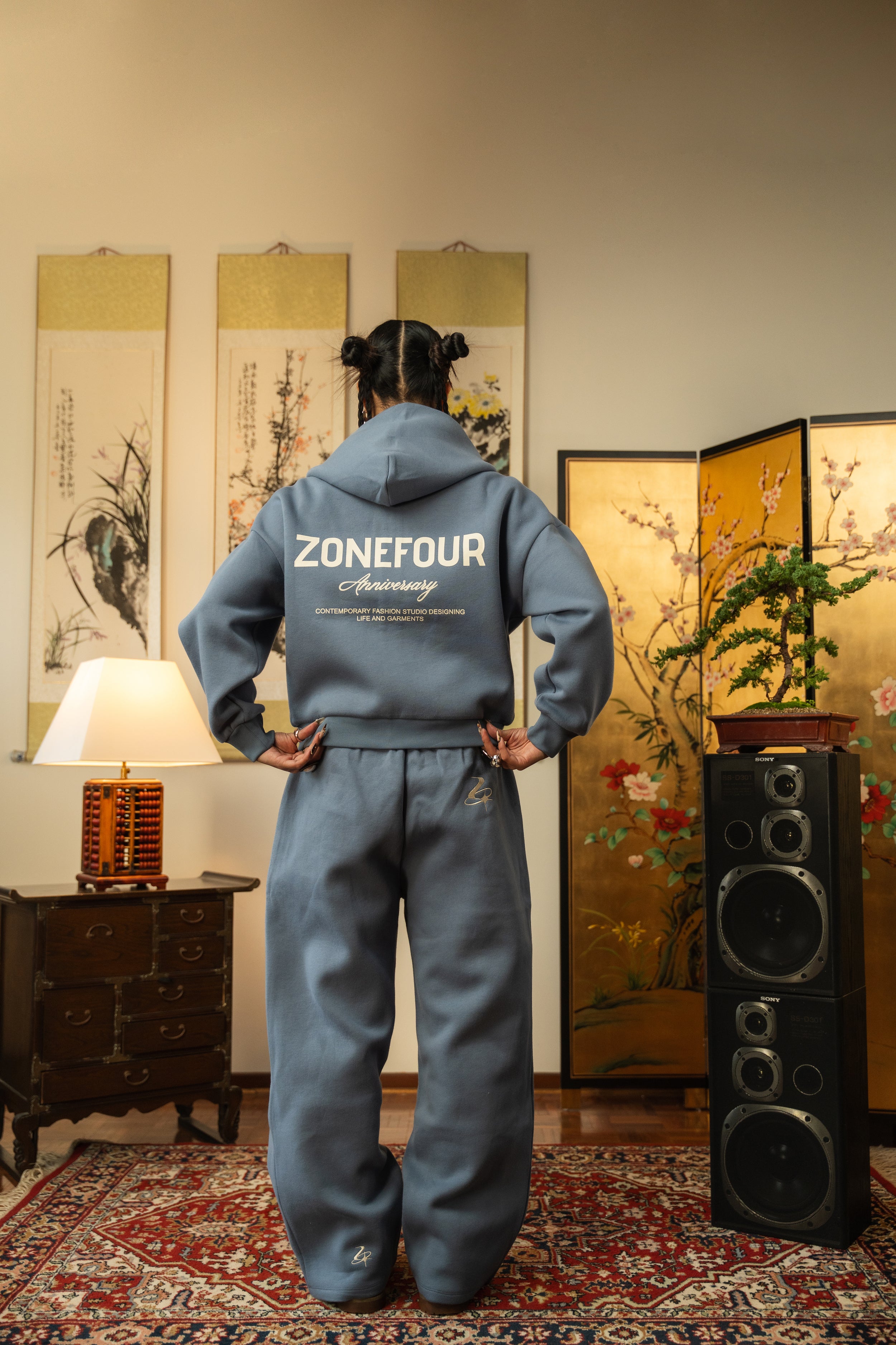 Anniversary Wide Leg Sweats - Calm Blue
