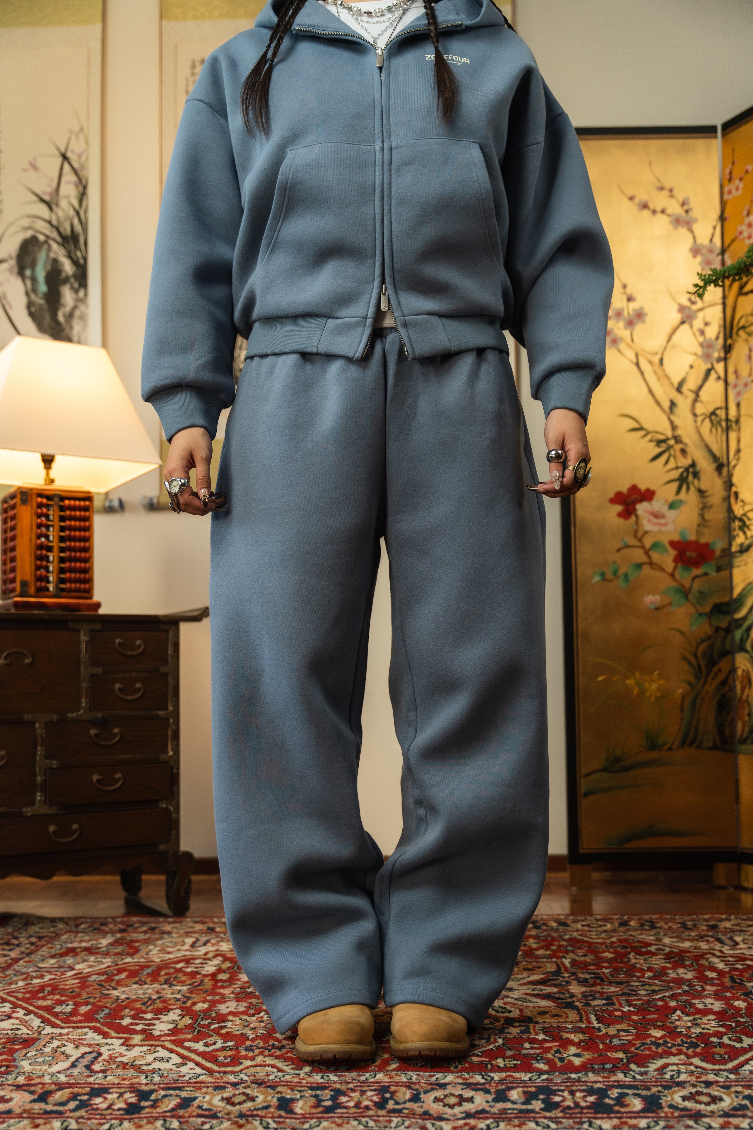 Anniversary Wide Leg Sweats - Calm Blue
