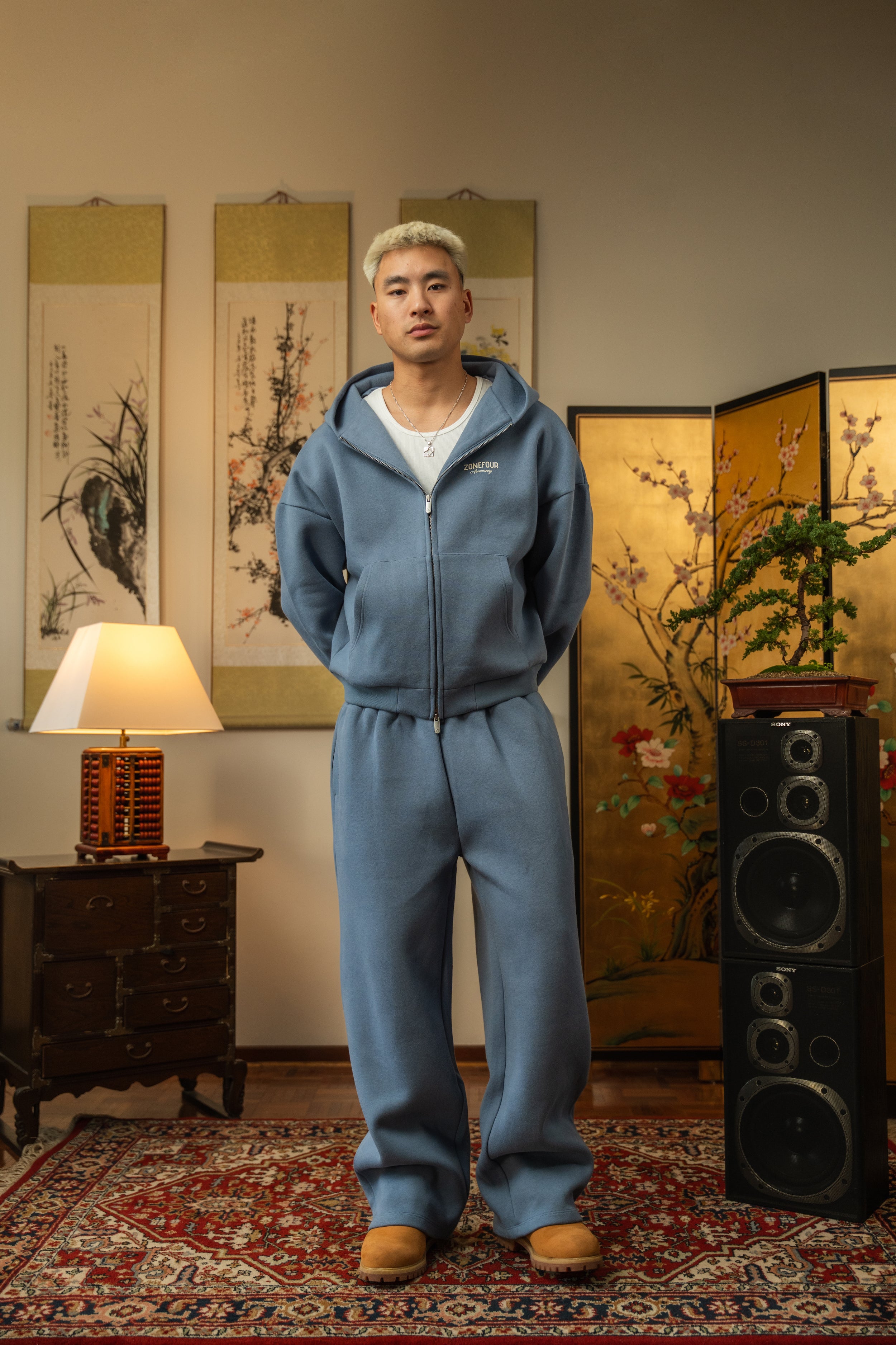 Anniversary Zip Hoodie - Calm Blue