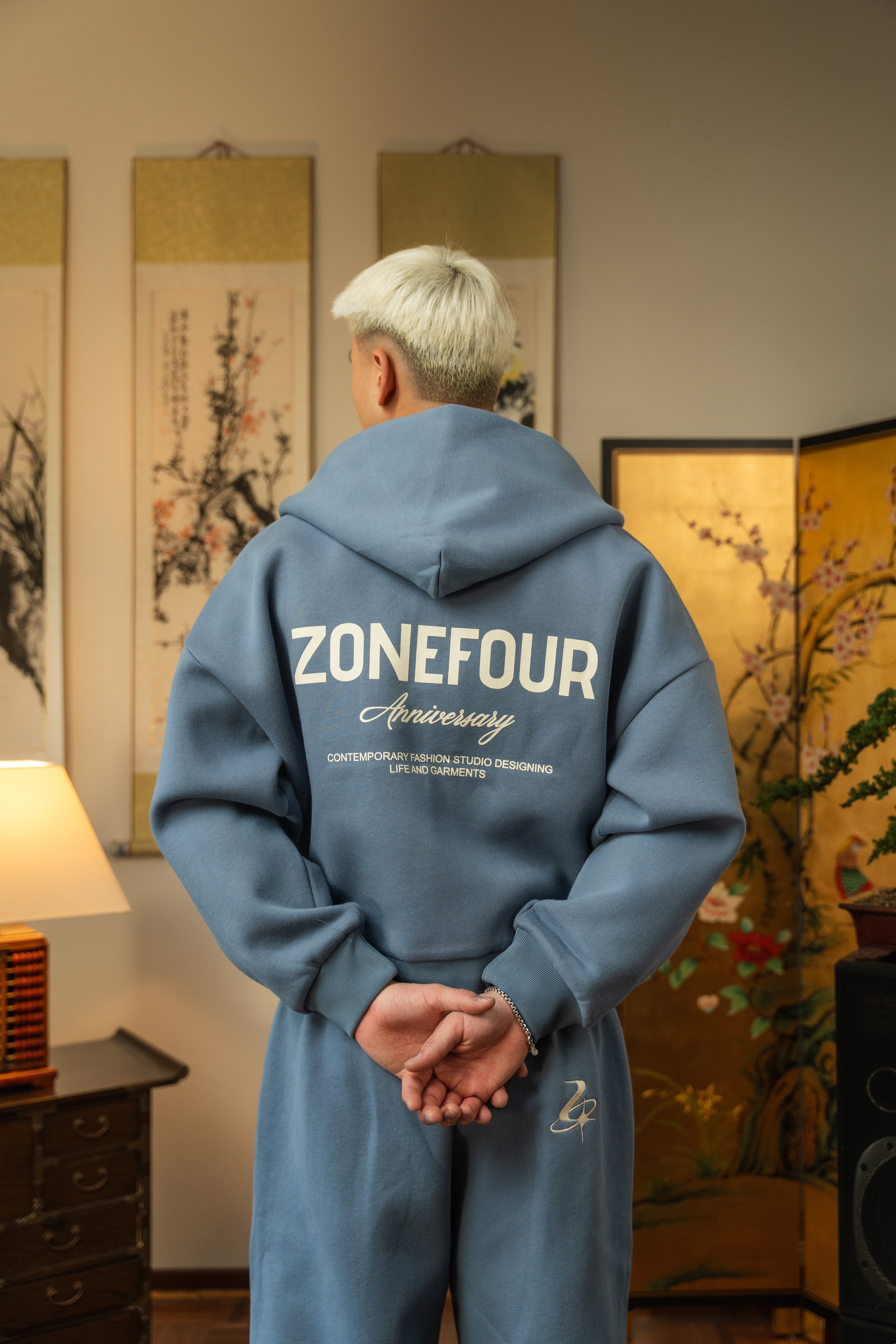 Anniversary Zip Hoodie - Calm Blue
