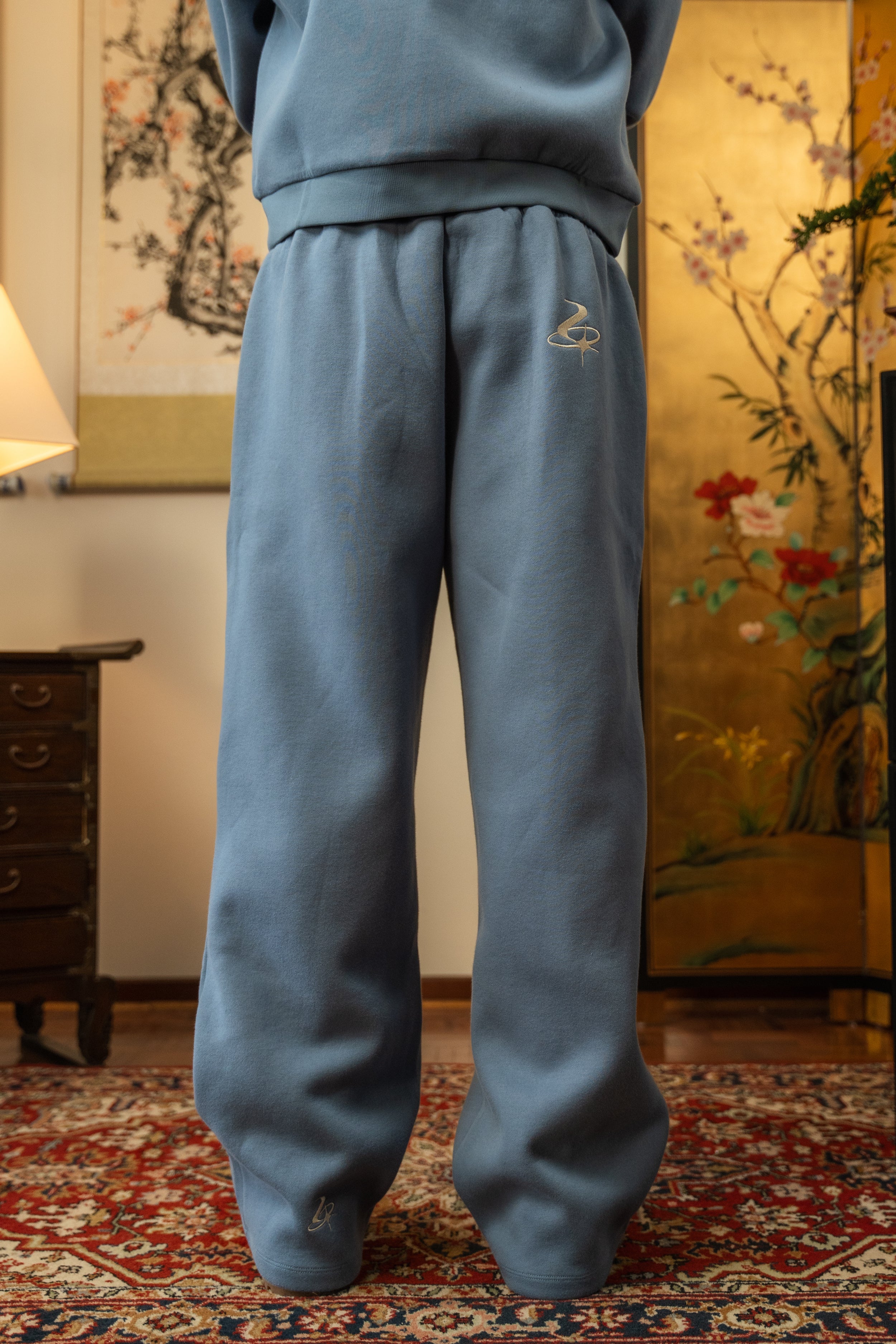Anniversary Wide Leg Sweats - Calm Blue