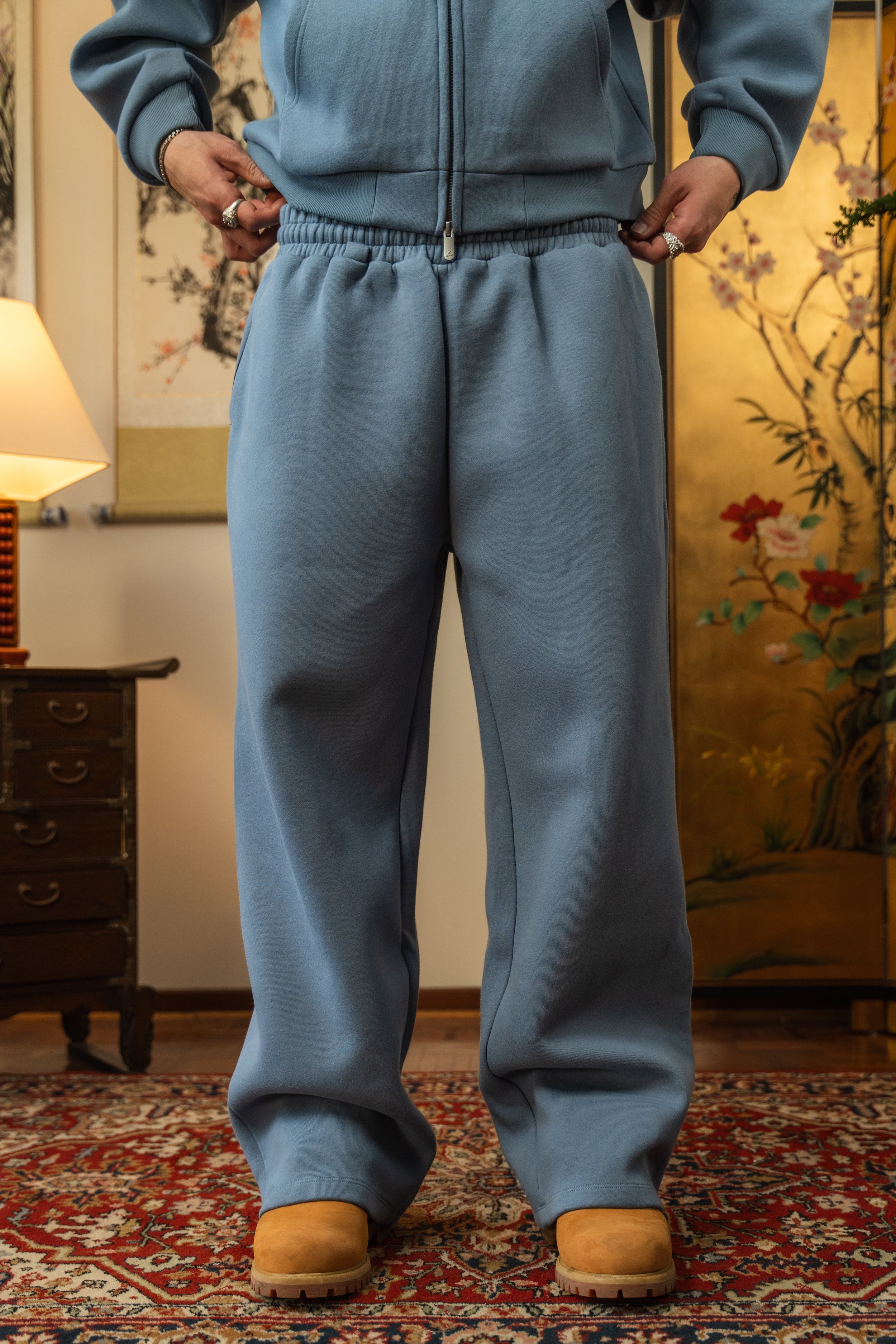 Anniversary Wide Leg Sweats - Calm Blue